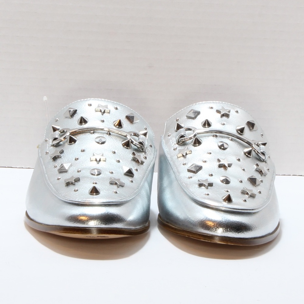 Nine West Welynne Studded Silver Slip-on Closed-toe Mule Loafer